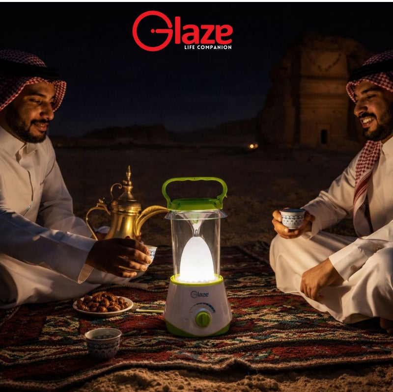 جليز فانوس تخييم LED قابل للشحن مع لوحة شمسية ومنفذ USB، ضوء طوارئ محمول، سطوع قابل للتعديل، إضاءة خيمة خارجية للتخييم، المنزل وانقطاع الكهرباء - Image 2